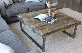 Modern Farmhouse Reclaimed Wood And Metal Square Coffee Table Jw Atlas Wood Co Reclaimed Wood Coffee Table Coffee Table Square Coffee Table Wood
