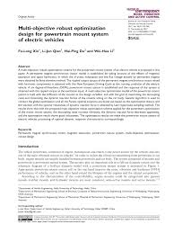 We did not find results for: Pdf Multi Objective Robust Optimization Design For Powertrain Mount System Of Electric Vehicles