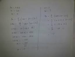 Contoh soal barisan dan deret aritmatika. Jika Suatu Deret Aritmatika Mempunyai Beda 2 Dan Jumlah 20 Suku Pertama 240 Maka Jumlah 7 Suku Brainly Co Id
