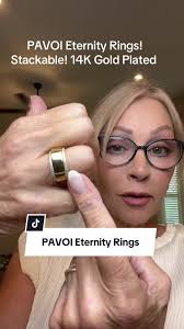 PAVOI 14K Gold Plated Solid 925 Sterling Silver CZ Simulated Diamond  Stackable Ring Eternity Bands. Perfect for stacking! Excellent Quality!  Waterproof! Yellow Gold or White Gold! Hypoallergenic, ...