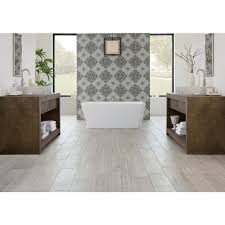 Ronne Gris Wood Plank Ceramic Tile Floor Decor Bathroom Decor Flooring