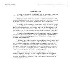 The Poem I Am Analyzing Is Ex Basketball Player By John Updike A Level English Marked By Teachers Com