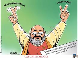 Bjp Fall Short In Maharashtra Caricature Sketch Political Jokes Cartoon Sketches