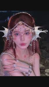 Moonstone Butterfly Resin Mermaid Corset Bra Top Cosplay Costume Paten