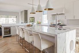 We want to increase the seating area and have the space to do so with 2 on one end and 3/4 seats on the side. How To Use A Waterfall Countertop To Make An Awesome Kitchen