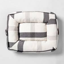 Black And White Plaid Dog Bed Pet Plaid Holiday Bed Grey Bedding Holiday Bed Black Bedding