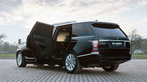 Toks fullest option with double panoramic roof, leather interior, thumbstart, bluetooth, navigation screen, reverse camera, v8 engine, and many more! Range Rover Autobiography Modified Into A Stretched Bulletproof Limousine
