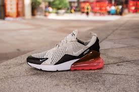 Black And Red Nike Air Max 270 Nike Air Max 270 Ah8050 003 Cream Red Shoes For Sale 02 Dressed In A Black Light Bone And Hot Punch Color Scheme Sepatu