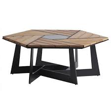 Enjoy free shipping on most stuff, even big stuff. Tommy Bahama South Beach Teak Wood Top Metal Hexagonal Outdoor Coffee Table 41 W 50 W Kathy Kuo Home