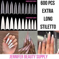 Ballerina nail shape is definitely one of the trendiest shapes these days. 600 Pcs False Nail Tips Extra Long Stiletto Pointy French Coffin Ballerina Nails Ebay