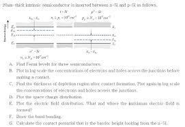 Fermi energy level (a) is the top most filled energy level at 0k temperature (b) is the top most filled energy level at 00c temperature. 20um Thick Intrinsic Semiconductor Is Inserted Chegg Com