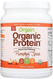 Orgain Organic Plant Based Protein Powder Pumpkin Spice Vegan Gluten Free Organic Protein Powder Recipes Organic Protein Powder Plant Based Protein Powder