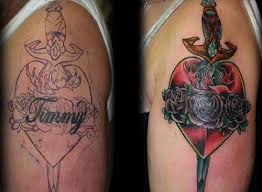 Color Heart Sword Tattoo Cover Up Cover Up Tattoos Butterfly Tattoo Cover Up Cover Tattoo