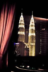 Twin Tower Behind Window