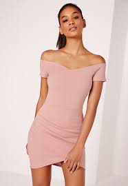 Missguided Wrap Bardot Bodycon Dress Pink Bodycon Dress Homecoming Bodycon Dress Bodycon Dress Formal