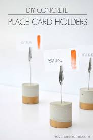 These thanksgiving place cards are the easiest way to elevate your turkey day tablescape. Easy Diy Painted Concrete Place Card Holders