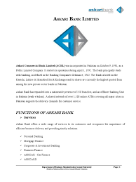 Ratio Analysis Of Askari Bank Limited Balance Sheet Income Statement