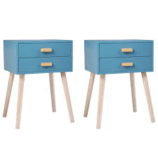 Check spelling or type a new query. Corrigan Studio Set Of 2 Nightstand 2 Drawers Wood Bedside End Table Storage Cabinet 24 8 H Accent Side Table Light Blue Wayfair