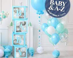 Baby Shower Boxes Transparent Balloon Boxes Baby Shower Etsy Baby Shower Box Transparent Balloons Baby Shower Balloons