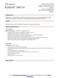 Fry Cook Resume Samples Qwikresume