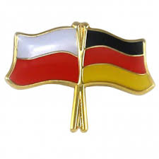 • 10 x 15 cm bordflagg. Pin Flagg Pin Polen Tyskland