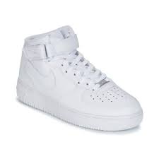 Nike air force 1 mid white с мехом. Nike Air Force 1 Mid 07 Leather Weiss Schuhe Sneaker High Herren 105 98