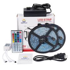 Wentop Led Light Strip Kit With Dc12v Ul Listed Power Supply Smd 5050 32 8 Ft 10m 300leds Rgb 30leds M And 44 Key Bedroom Sitting Room Led Light Strips Tv Room