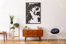 { 8 } high ceiling victorian design room. Stylish Interior Design Of Living Room With Wooden Retro Commode Stock Photo Picture And Royalty Free Image Image 142035758