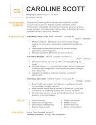 Purchasing Resume Examples Livecareer