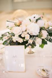 White And Greenery Low And Lush Floral Centerpiece Classic Romantic Soft Wedding Low Wedding Centerpieces Floral Centerpieces Greenery Centerpiece