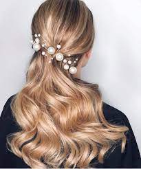 Mane Addicts On Instagram Pearls And Polished Waves The Perf Wedding Hairstyle Viola Pyak Hair Styles Hot Hair Styles Hair Accessories