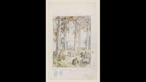 Framed winnie the pooh drawing disney art piglet christopher owl nursery room. Winnie The Pooh By A A Milne Illustrated By E H Shepard Original Sketches And Artworks The British Library
