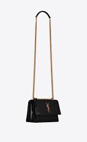 Saint Laurent Sunset Small En Cuir Vernis Ysl Com Sac Sacs A Main Mode Sac A Main