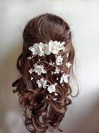 Bridal Hair Vine Wedding Hairpiece Hair Clip Ivory Flower Woodland Rusti Rustic Wedding Hair Accessories Wedding Hair Accessories Rustic Wedding Hairstyles