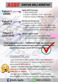 1) nak mulakan pelaburan asb loan pertama anda setelah mengambilkira bahawa dalam banyak di masa hadapan, disebabkan dah banyak aset property beli dan komitmen loan dah banyak, anda mungkin tak layak lagi nak apply asb loan rm200k dan. Asb Financing I Guna Asbf Untuk Beli Kereta Facebook