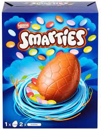 Smarties Chocolate Easter Egg 256g Milk Chocolate Egg Containing Smarties Free From Artificial Colours Free From Artificial Flavours Free From Artificial Preservatives Amazon Co Uk Grocery