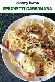 Creamy Bacon Carbonara Pasta With Parmesan Cheese And Eggs If You Like Pasta You Will Love This 20 Min Carbonara Pasta Bacon Carbonara Carbonara Sauce Recipe