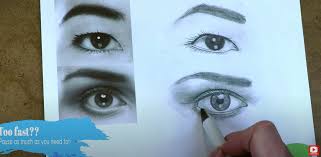 Upper eyelashes swoop downward a short distance, then rapidly up and away from the. How To Draw Eyes Realistically In Just 5 Minutes Drawingfacialfeatures With Karen Campbell Karen Campbell Artist