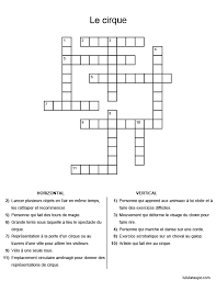 Je suis resté dans la rue pendant une heure. Mots Croises Pour Enfants Le Cirque Mots Croises A Imprimer Mots Fleches Enfants Mots Croises Enfants