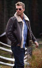 The Brody Sheepskin Bomber Boasts A Rugged Sheepskin Design With A Distressed Look And Supreme Insu Mens Fashion Casual Mens Winter Fashion Mens Fashion Rugged