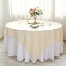 90 Beige Square Polyester Table Overlay In 2020 Table Overlays Wedding Table Overlays Table Cloth