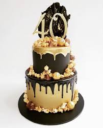 Black And Gold 40th Birthday Drip Cake 40th Birthday Cakes Birthday Drip Cake 40th Birthday Cakes For Men