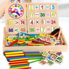 Wooden Math Toys Baby Educational Clock Cognition Math Toy With Blackboard Chalks Children Wooden Educa Math Toys Wooden Educational Toys Kids Learning Numbers