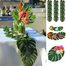 All lanterns topiary door & window decor gardening tools & accessories filter results. 12 24pcs Artificial Tropical Palm Leaves For Hawaiian Luau Theme Party Decorations Home Garden Decoration Buy At The Price Of 1 10 In Aliexpress Com Imall Com