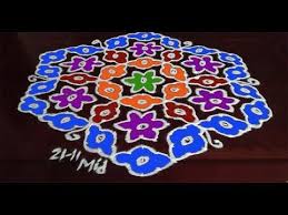 Easy Sankranthi Kolam Designs With 21 11 Middle Chukkala Muggulu With Kolam Designs Rangoli Designs Flower Rangoli Designs