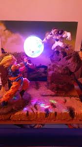 Lamparas de dragon ball z. Diorama Lampara Maqueta Genkidama Kamehameha Dragon Ball Z Con Luz