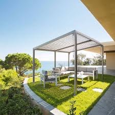 Tonnelle Avila Silver Mat 3 X 4 M Aluminium Traite Epoxy Hesperide Silver Mat Mobilier Jardin Terrasse Jardin Tonnelle
