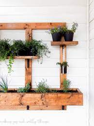 Diy Vertical Herb Garden And Planter 2x4 Challenge Garden Wall Planter Vertical Herb Garden Garden Wall Planter Boxes