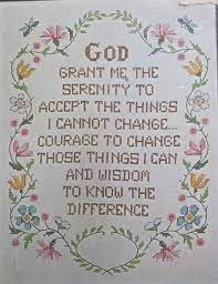 May be stitched in any two floss colors. Serenity Prayer Sampler Cross Stitch Kit 8752 Bucilla On Linen 16 X 20 Vtg New Serenity Prayer Cross Stitch Vintage Cross Stitches Cross Stitch