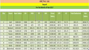 how to create payroll salary sheet payslip in excel hindi